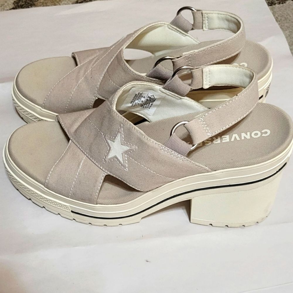 Converse Women's Beige Platform Espadrille Sandals